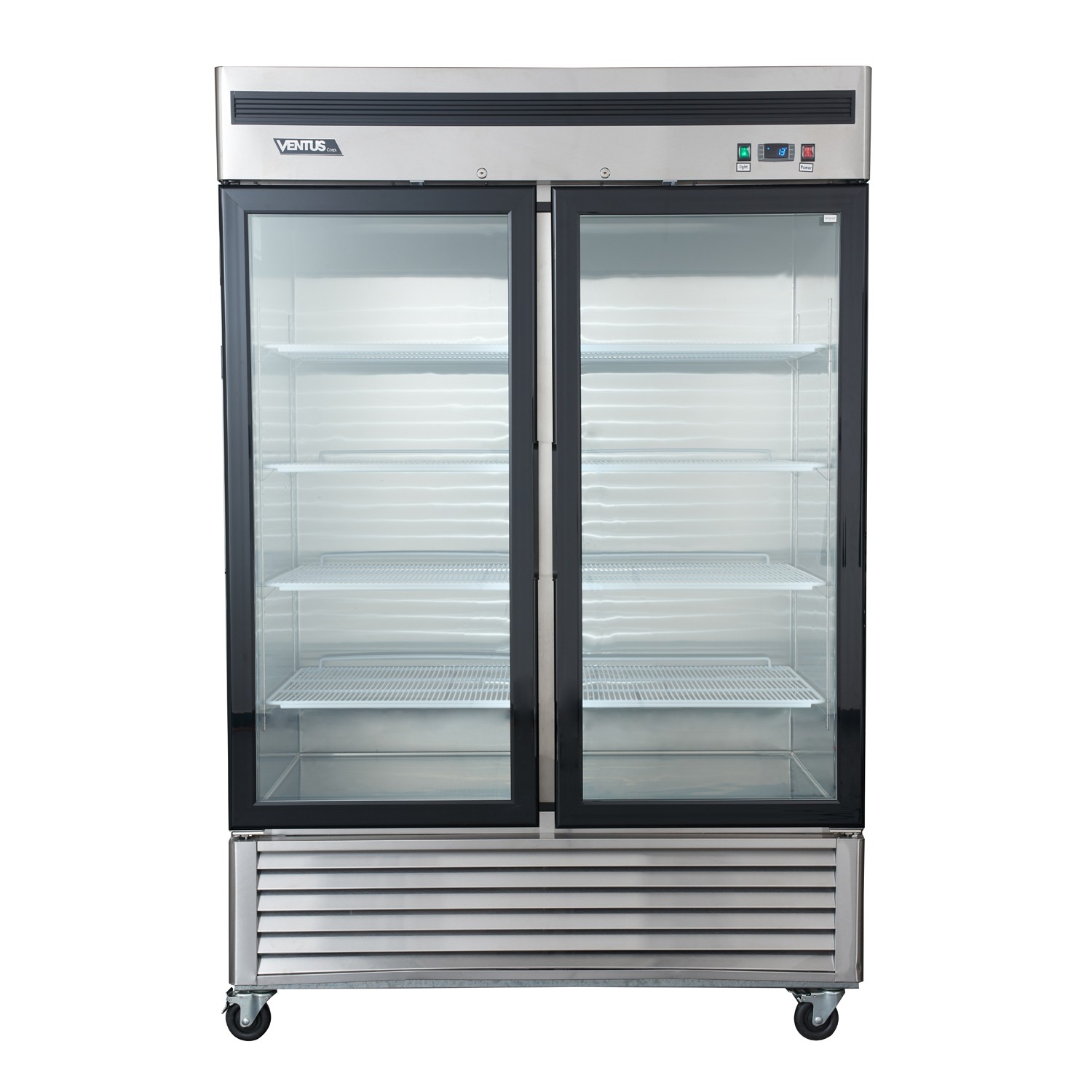 Refrigerador vertical de dos puertas en vidrio